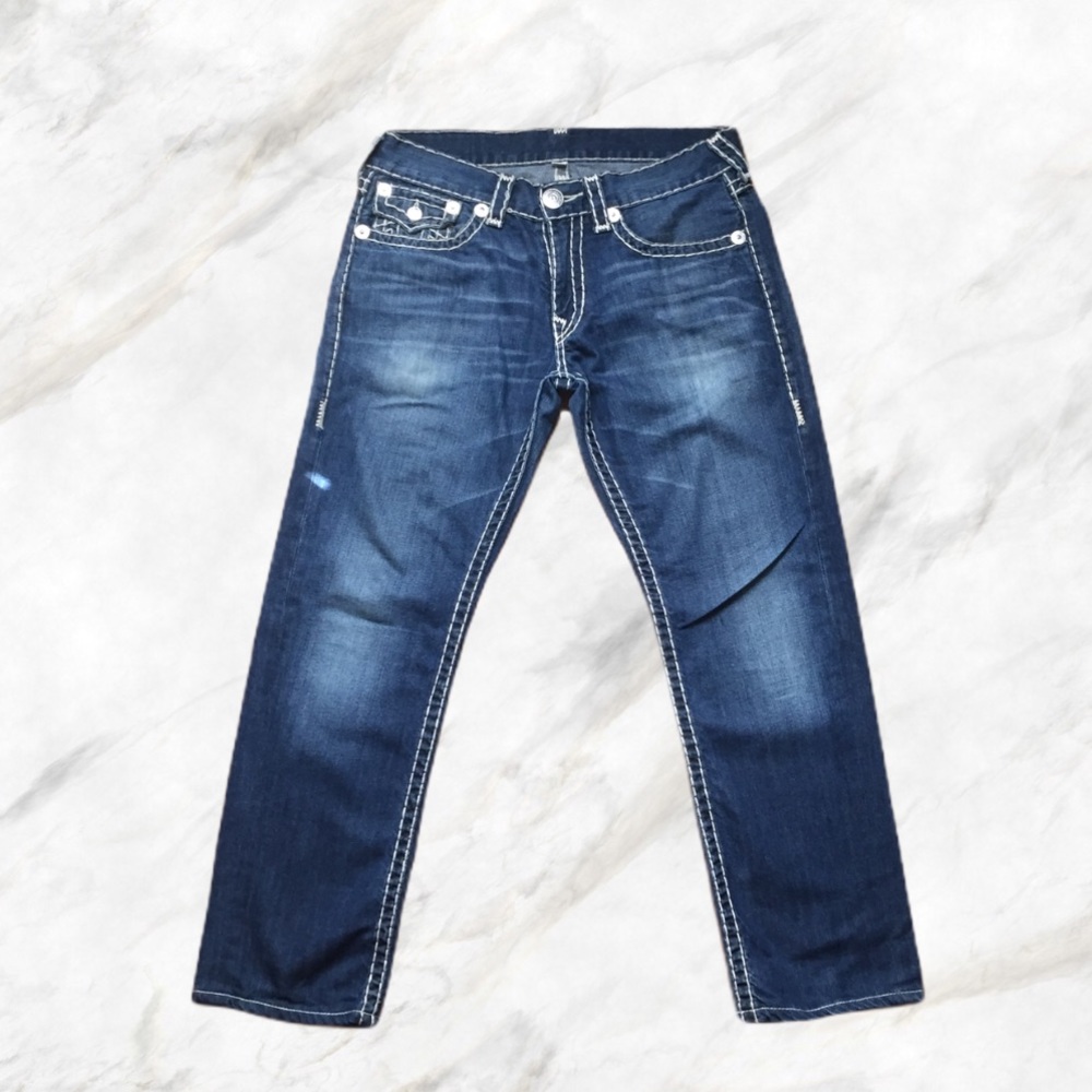 True Religion Straight White Super QT Stitch Jeans